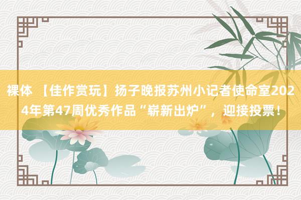 裸体 【佳作赏玩】扬子晚报苏州小记者使命室2024年第47周优秀作品“崭新出炉”，迎接投票！